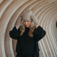 Alpaca Fleece Lined Mittens - Beige