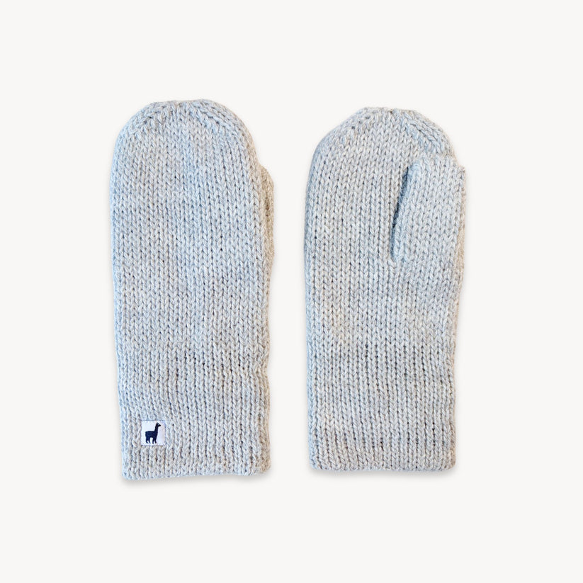 Alpaca Fleece Lined Mittens - Clear Grey