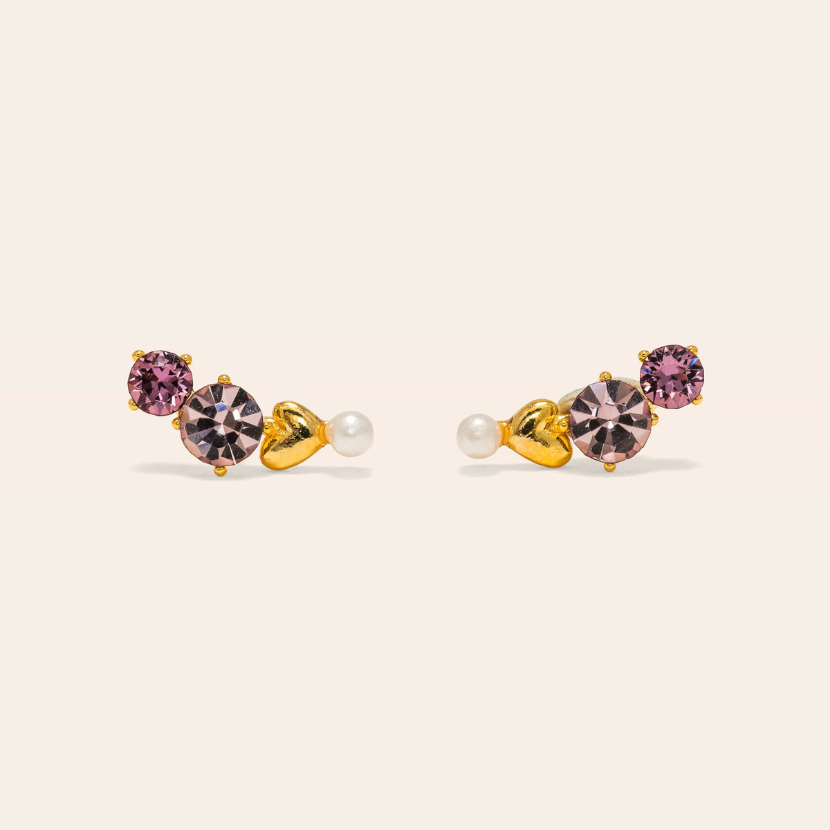 Amorette Climber Earrings - Pink