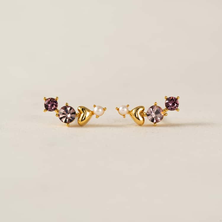 Amorette Climber Earrings - Pink
