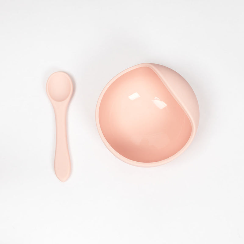 Blush Silicone Suction Bowl & Spoon Set