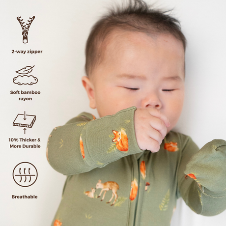Footed Zipper Sleeper - Forest Friends