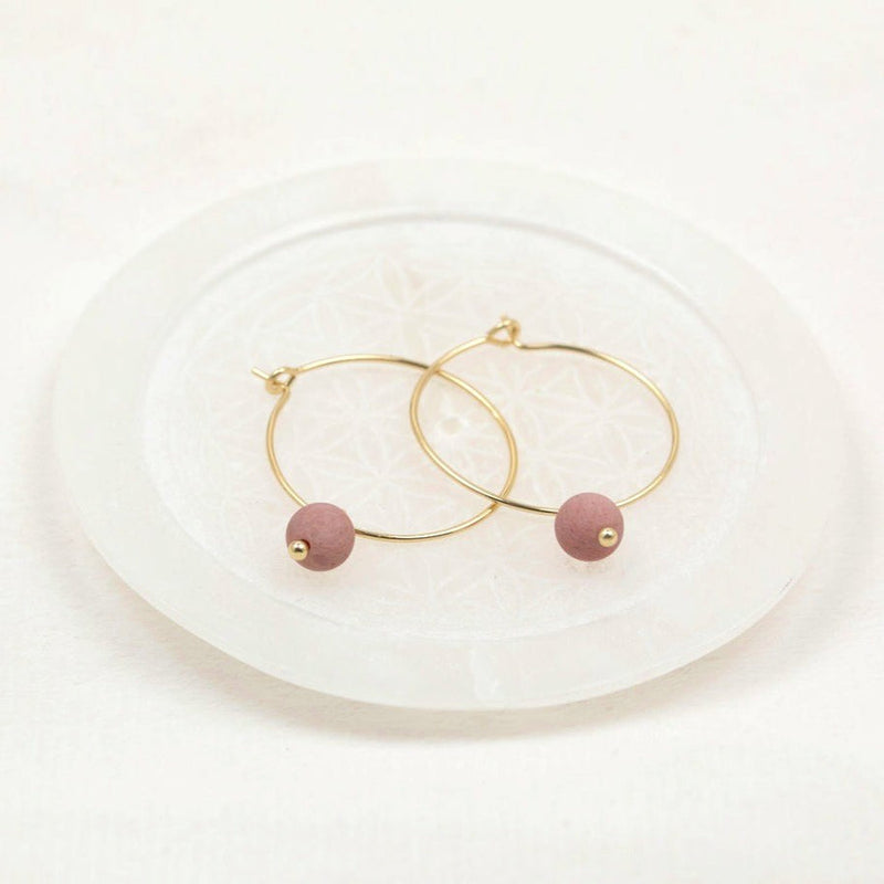 Bellamy Hoops - Pink Rhodonite