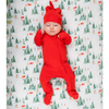 Footed Zipper Sleeper - Santa Red