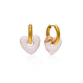 Corazon Heart Hoop Earrings - Clear