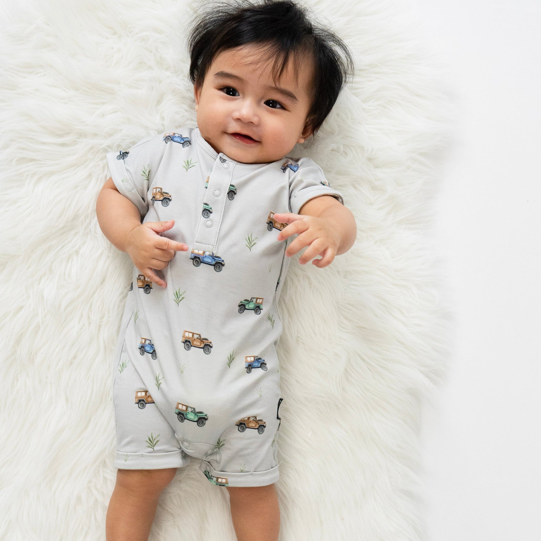 S/S Shortall Romper - Jeeps