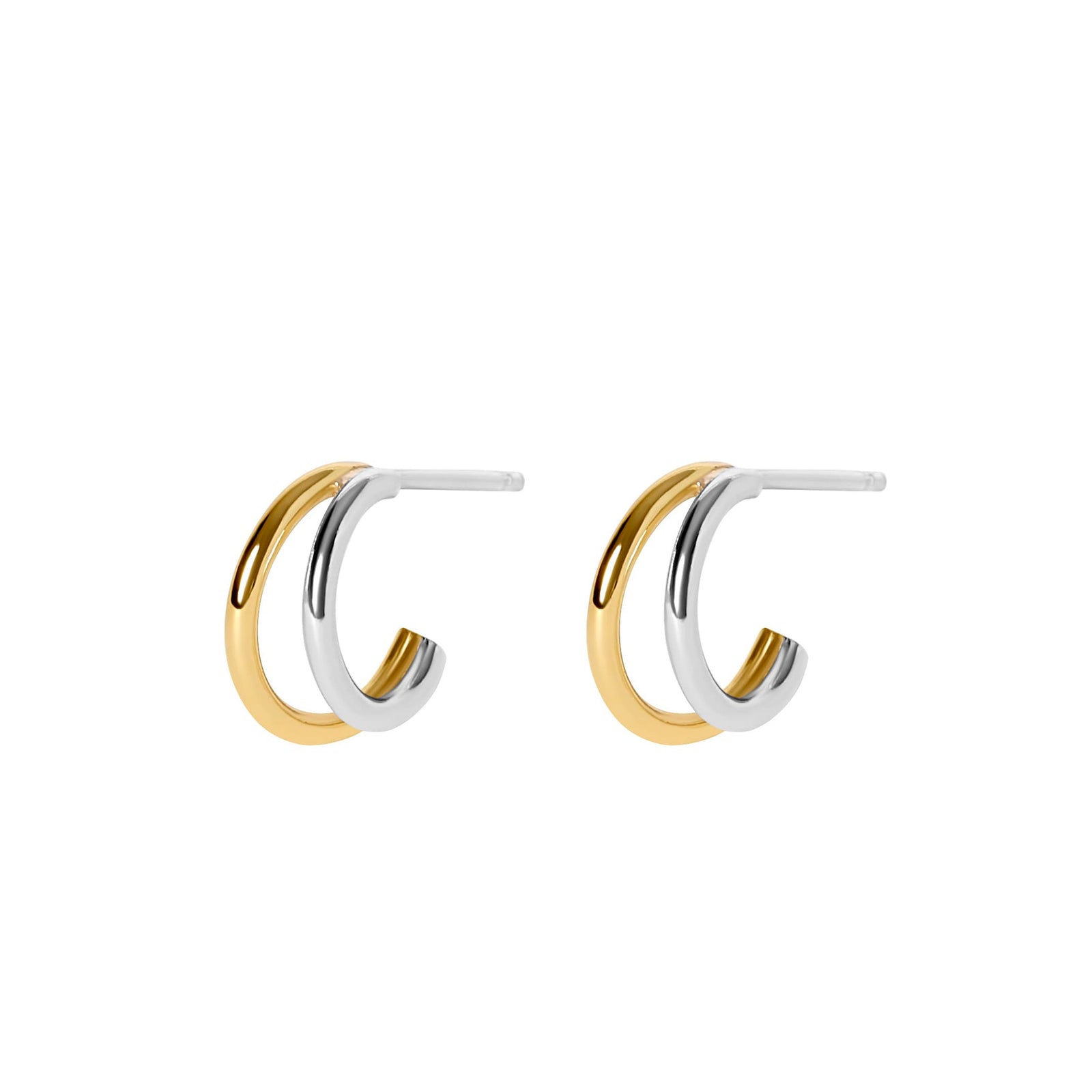 OLIVIA Two Tone Ped Double Band Earring
