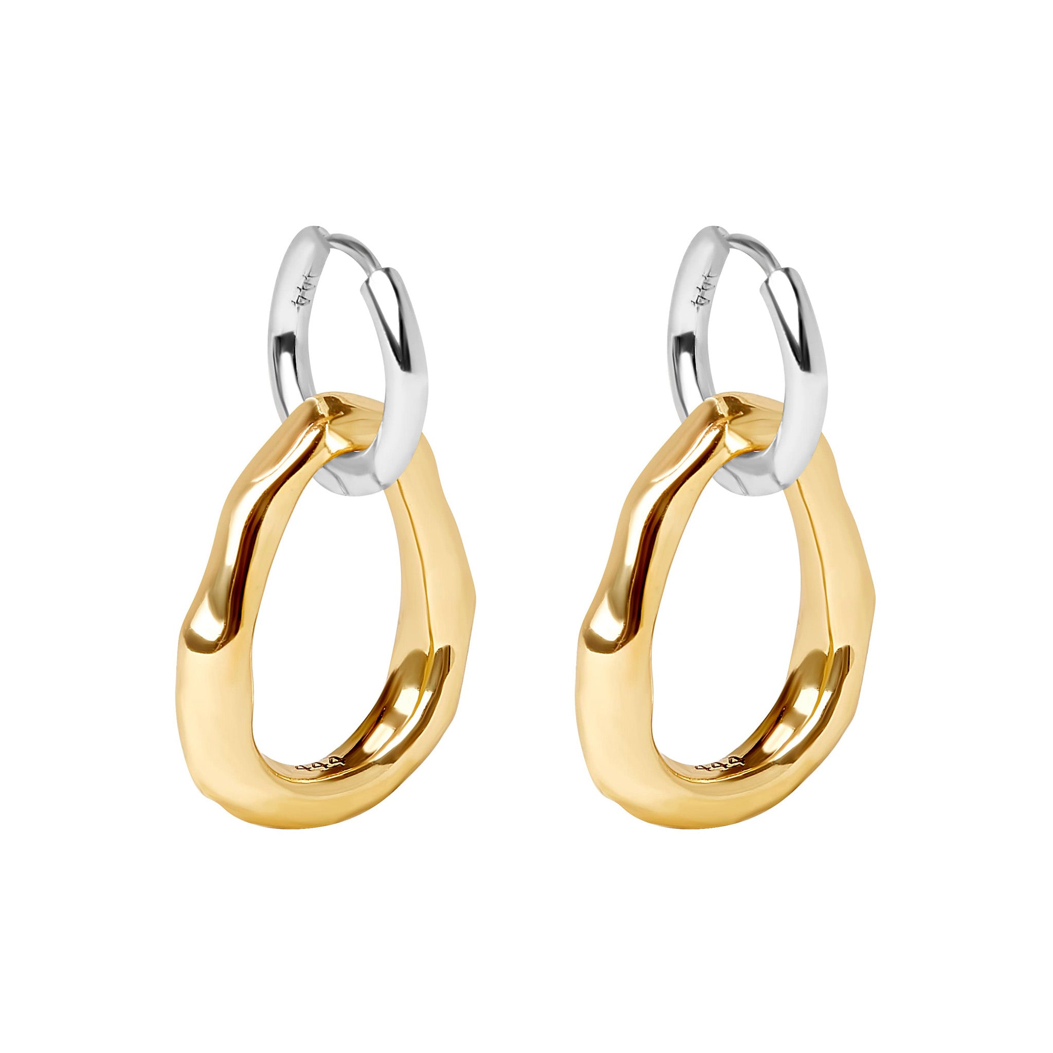 IZZY Silver Hoop with Irregular Drop
