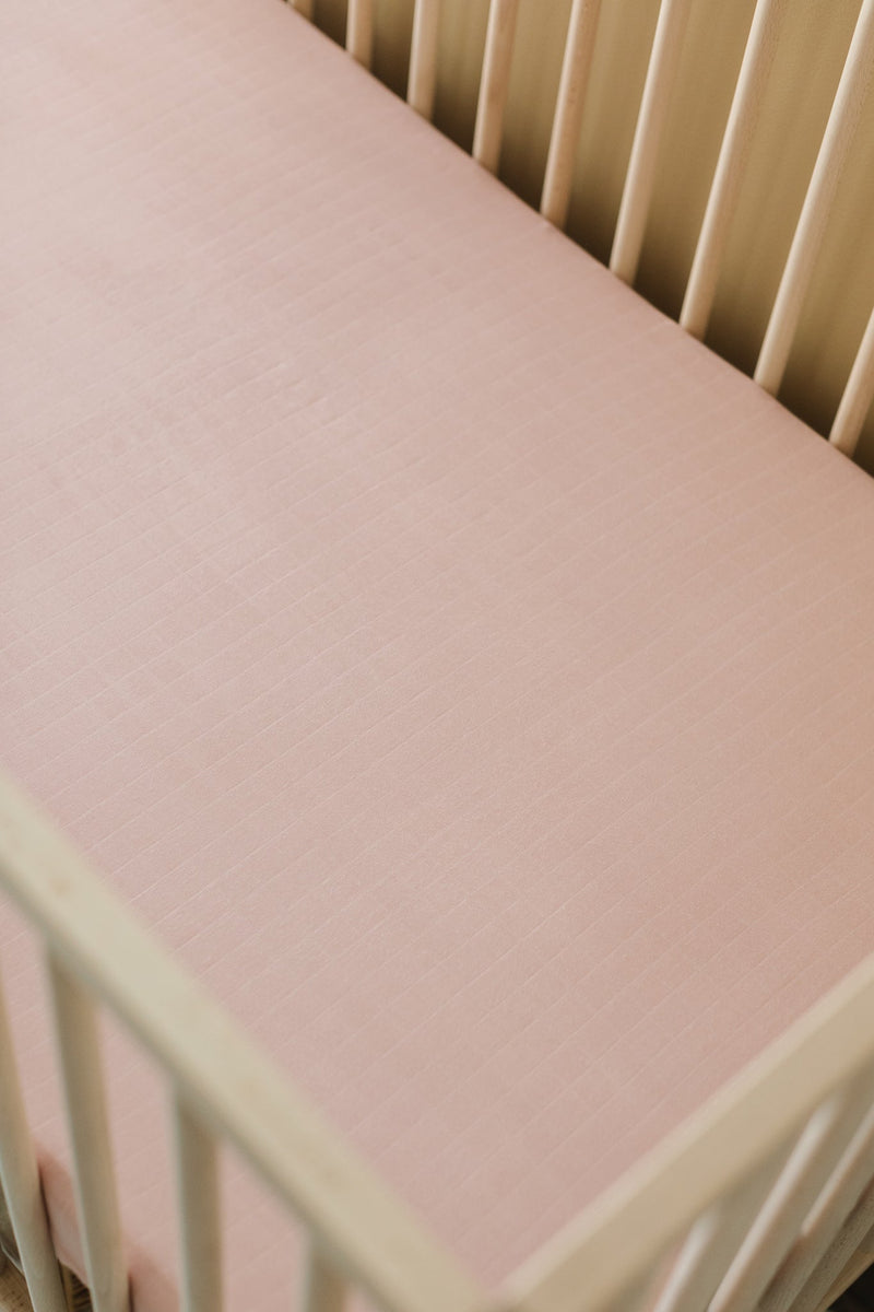 Muslin Crib Sheet - Dusty Pink