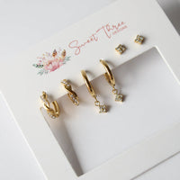 Afterglow Triple Earring - Clear