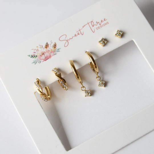 Afterglow Triple Earring - Clear
