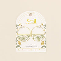Pressed Flower Hoop Earring