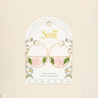 Pressed Flower Hoop Earring