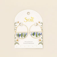 Pressed Flower Hoop Earring