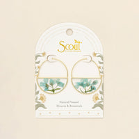 Pressed Flower Hoop Earring