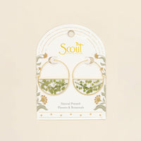 Pressed Flower Hoop Earring