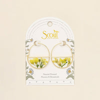 Pressed Flower Hoop Earring