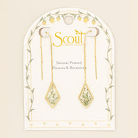 Pressed Flower Threader Earring