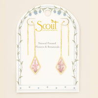 Pressed Flower Threader Earring