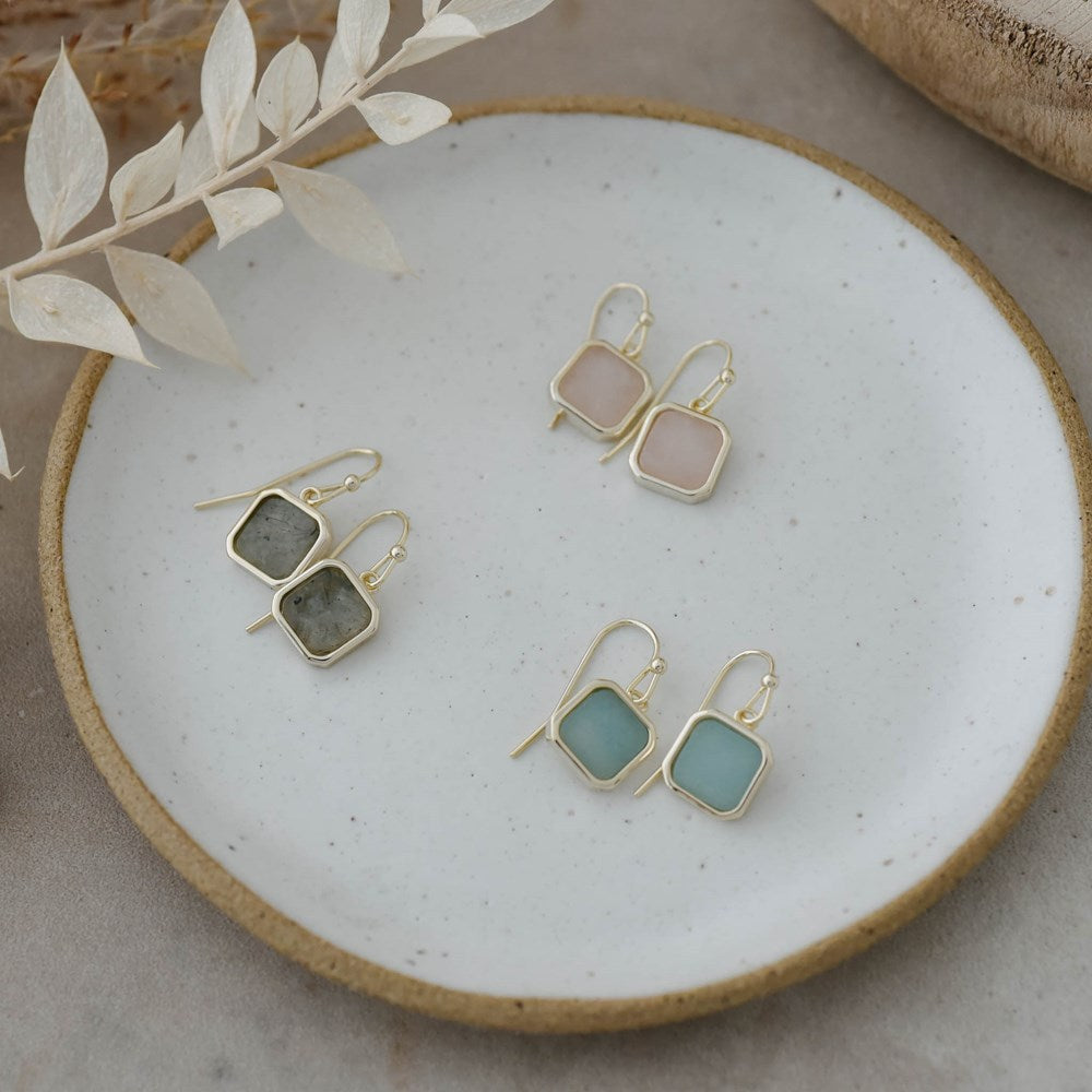 Florence Earrings - Rose Quartz