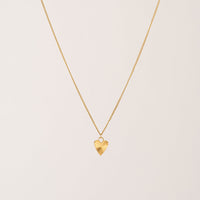 Fluted Heart Necklace - Gold