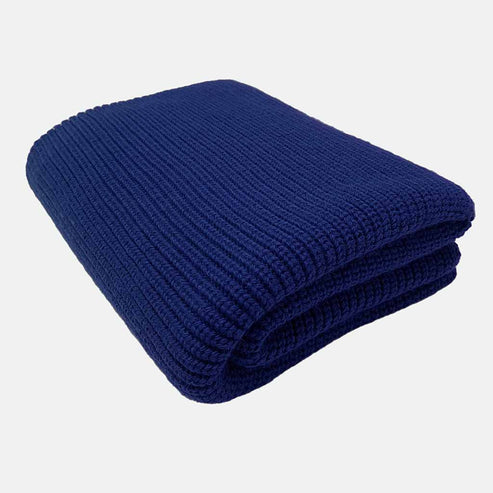 Half Cardigan Throw Blanket- Navy