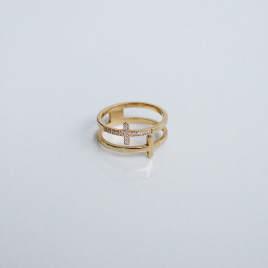 Ella Double Cross Ring