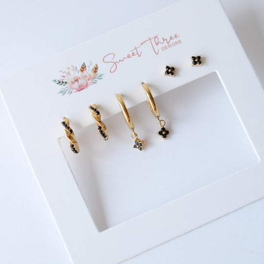 Afterglow Triple Earring - Black