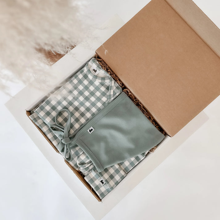 Eucalyptus Newborn Layette Gift Box (0-6m) Pixie Wrap