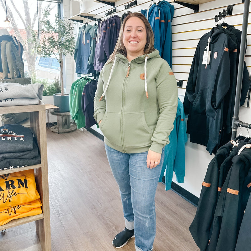 Hera - Full Zip Hood - Lichen Double Dye