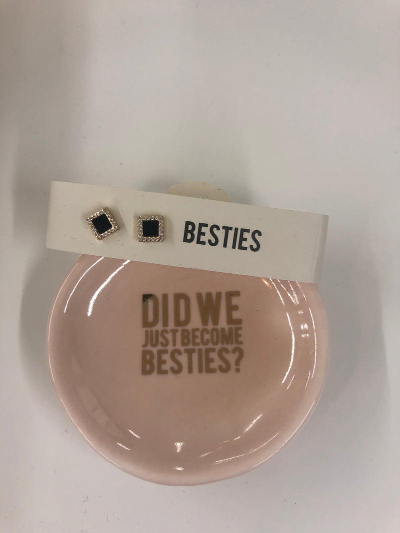 Earrings & Tray - Besties