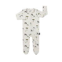Footed Zipper Sleeper - Zebras