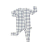 Footless Sleeper w/ Fold-over Cuffs - Denim Plaid