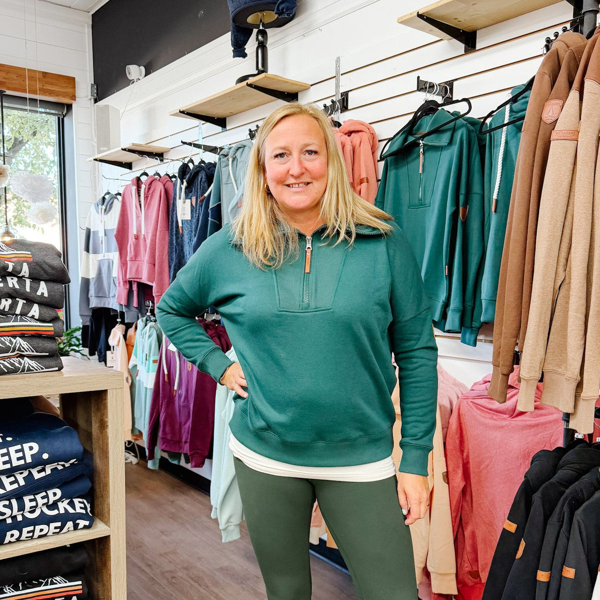 Padma Half-Zip Sweatshirt - Pine Ridge