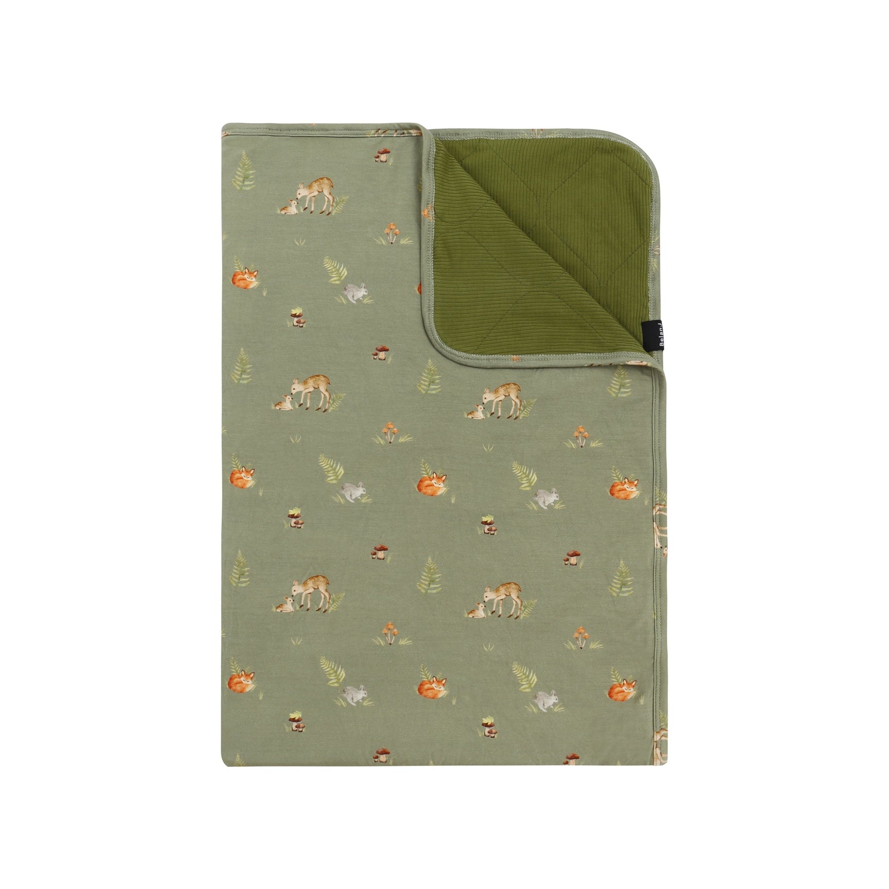 1.0 TOG Snuggle Blanket - Forest Friends/Ribbed Olive Green
