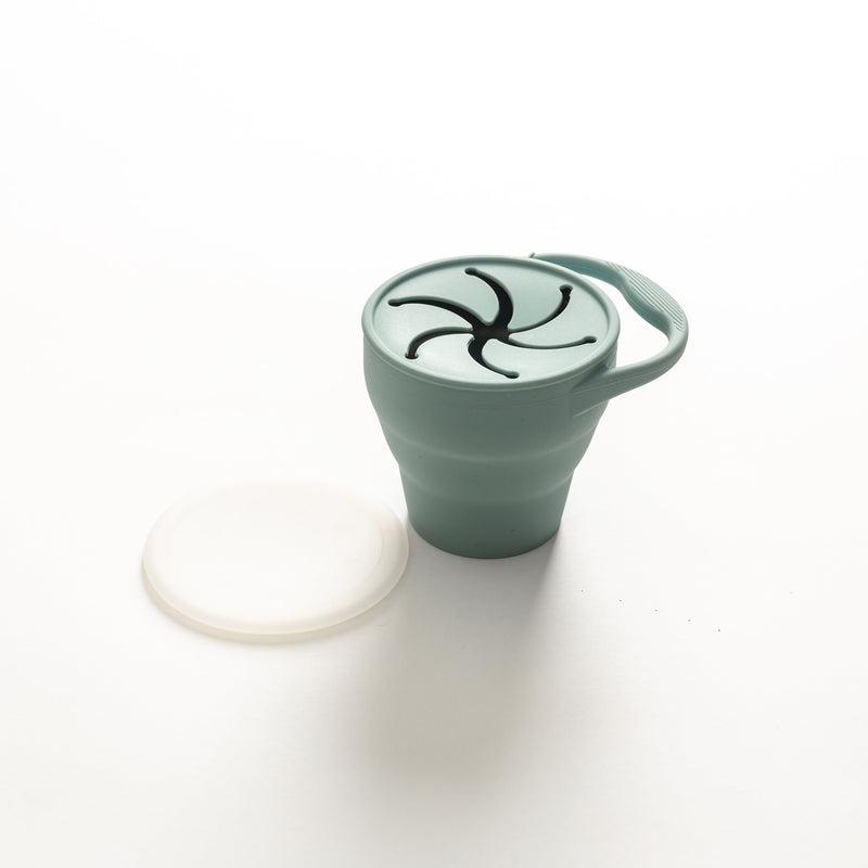 Pale Blue Lidded Silicone Snack Cup