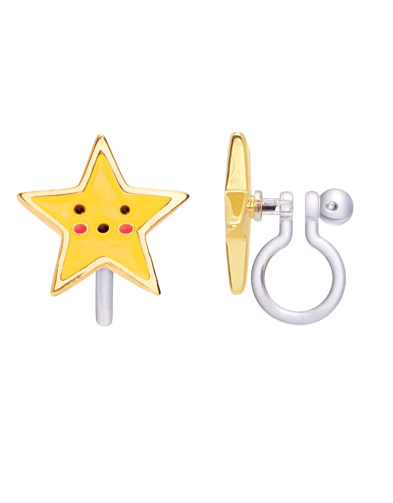 Enamel Clip On Earrings - Star