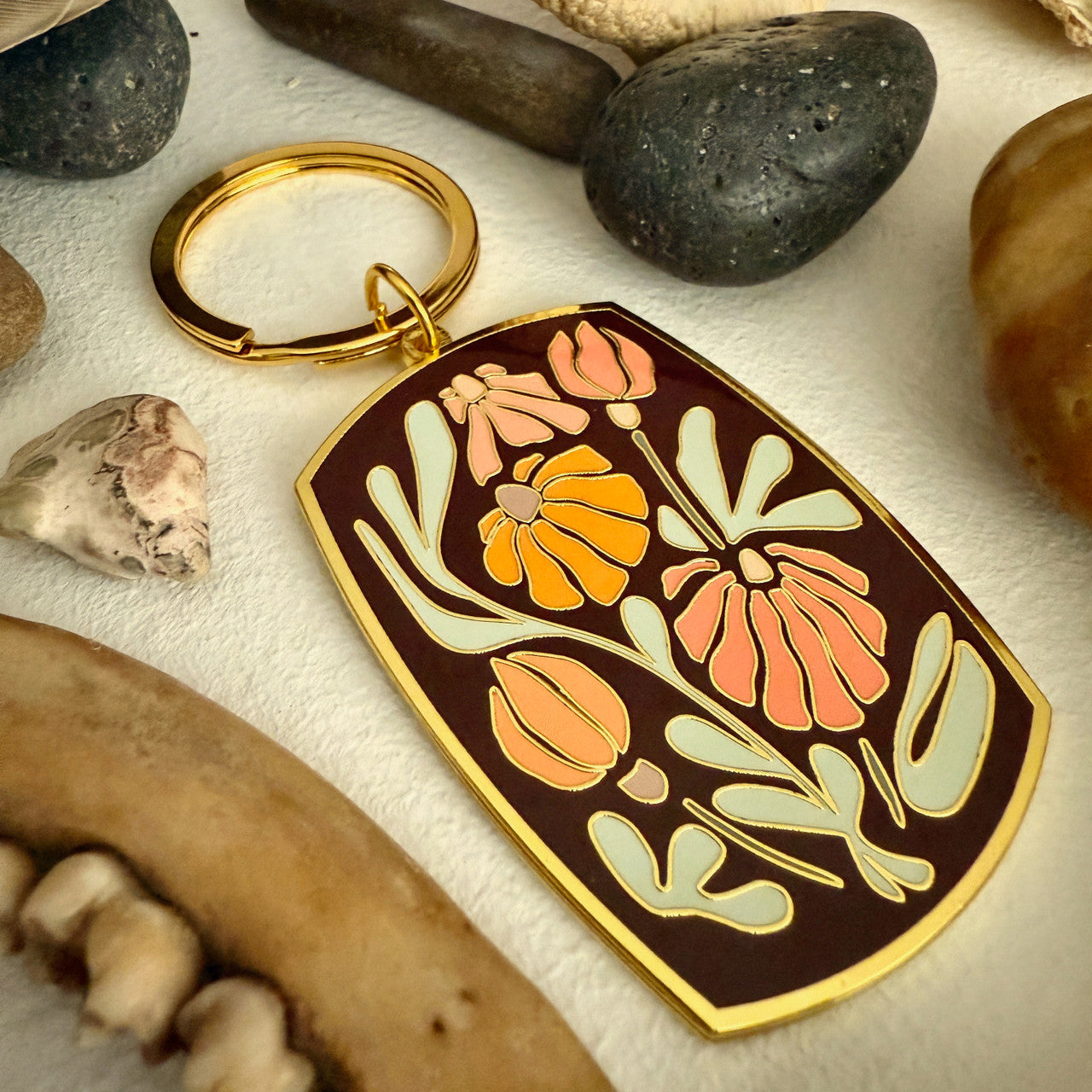 Thalia Floral Enamel Keychain