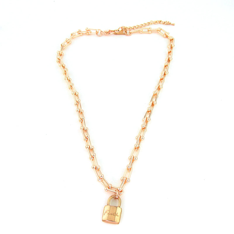 Lock Necklace - Rose Gold