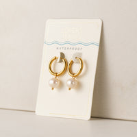 Oceane Pearl Hoops - Gold