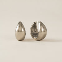 Oval Puff Hoop Earrings