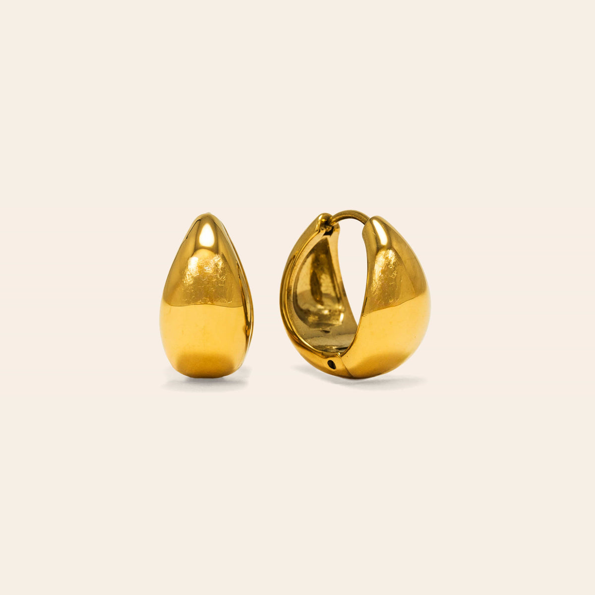 Oval Puff Hoop Earrings