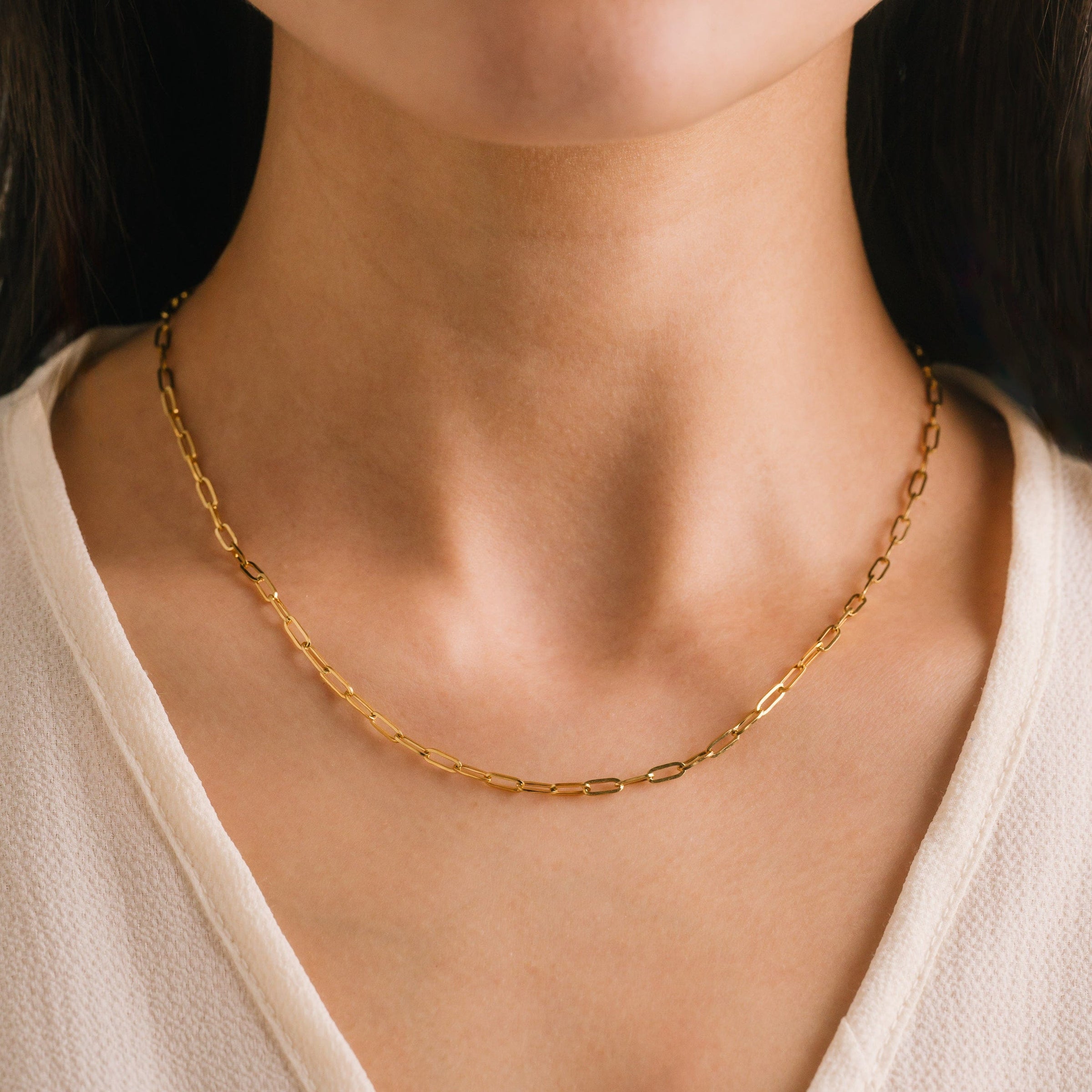 Paperclip Chain Necklace - Gold
