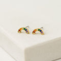 Riot Rainbow Stud Earrings - Gold