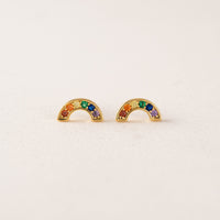 Riot Rainbow Stud Earrings - Gold