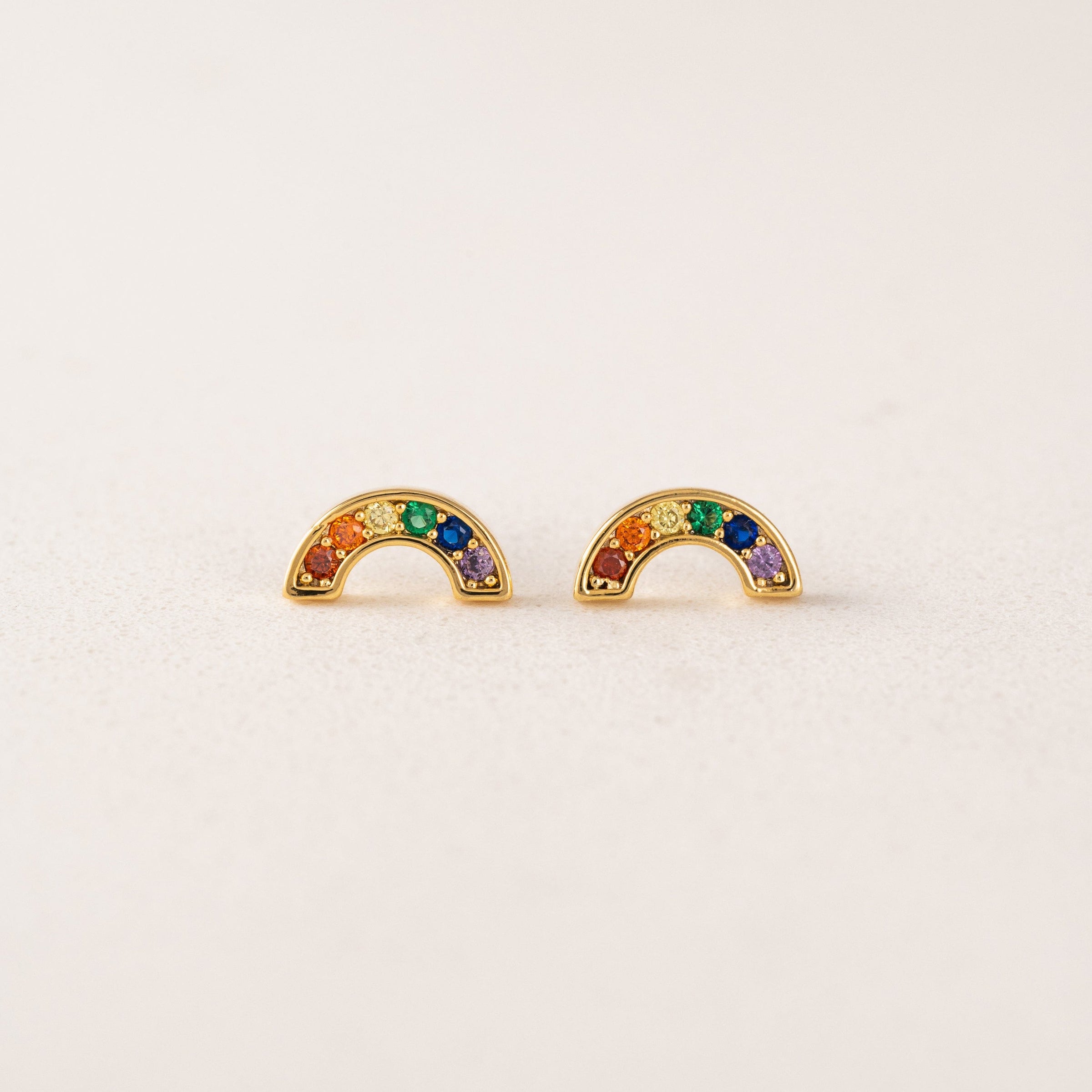 Riot Rainbow Stud Earrings - Gold