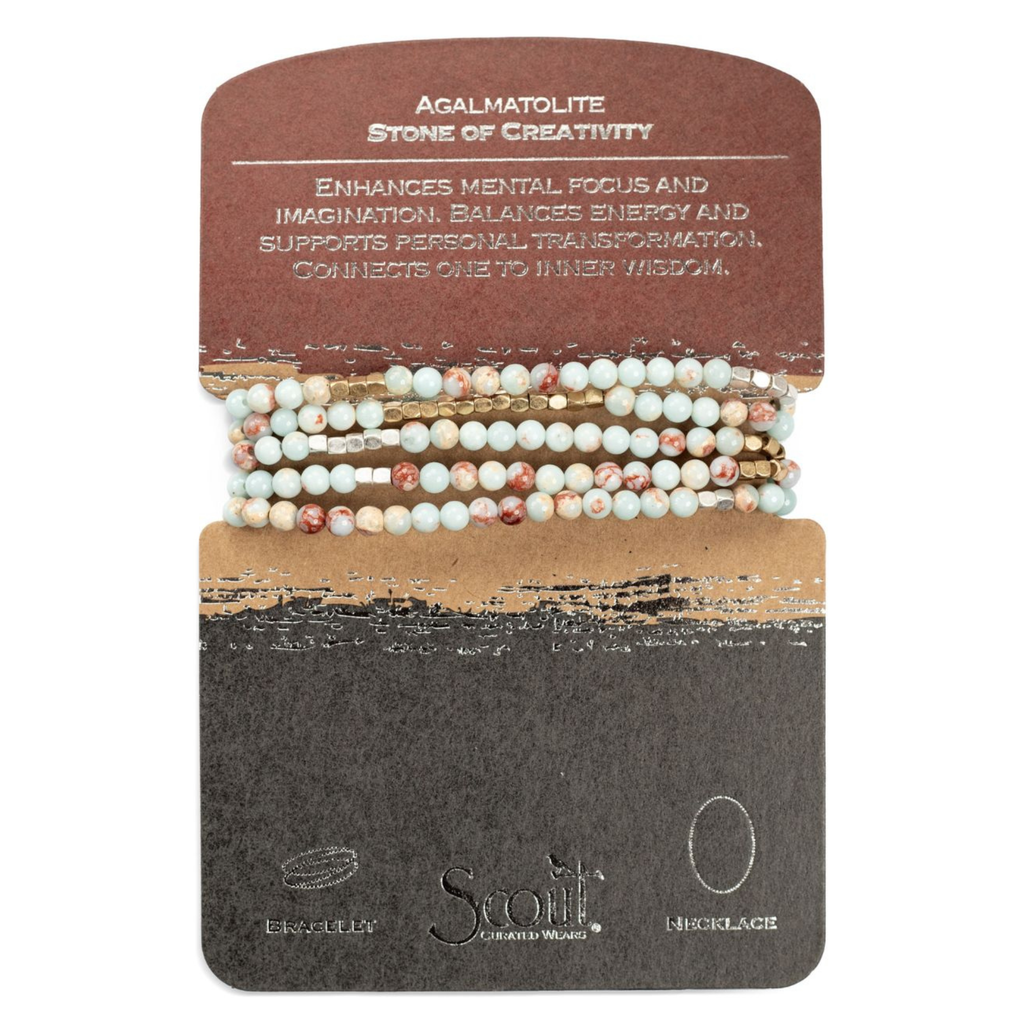 Stone Wrap Agalmatolite/Gold & Silver - Stone of Creativity