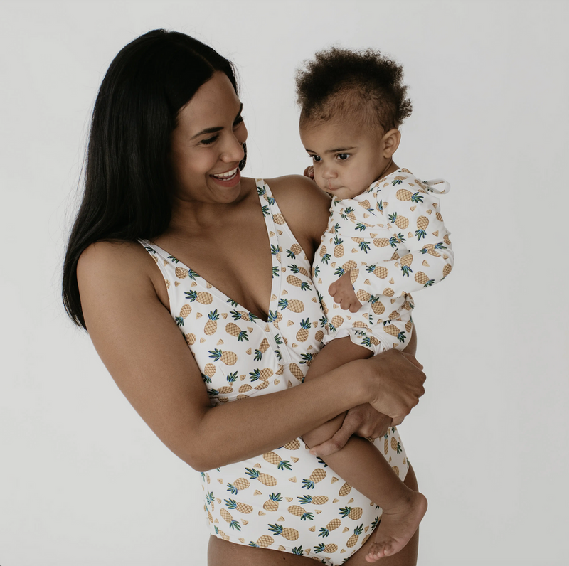 Women's 1/pc Swimsuit-Pineapples