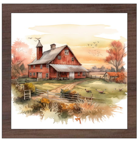 Autumn Farmhouse Scene