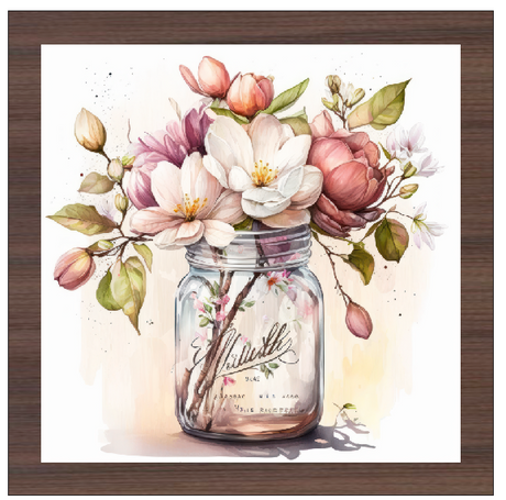 8x8" Mason Jar Flowers